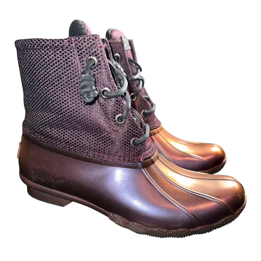 SPERRY Metallic Grape Waterproof Rubber DuckBoots - size 7 - R5